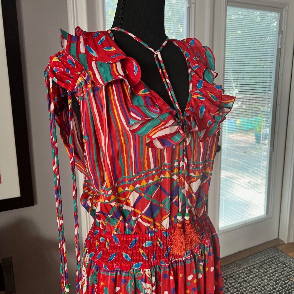 Diane Freis vintage georgette tassel dress